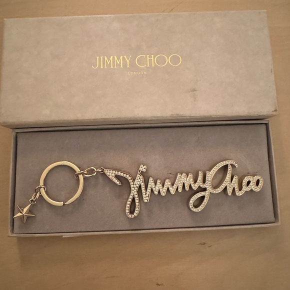 Jimmy Choo Silver Script Key Holder - Picture 1 of 5